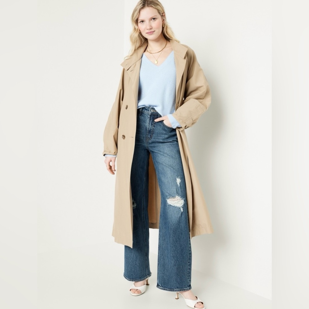 Old Navy Womens Curvy Extra High-Waisted Wide-Leg Jeans | 14 Tall | Blue NEW!!